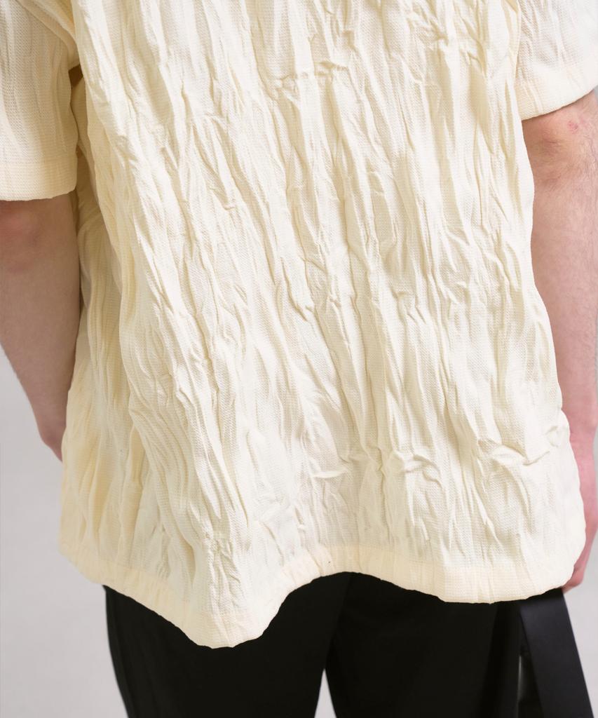 SSIN AND LEE Coastal Crinkle Open Half Shirt Ivory