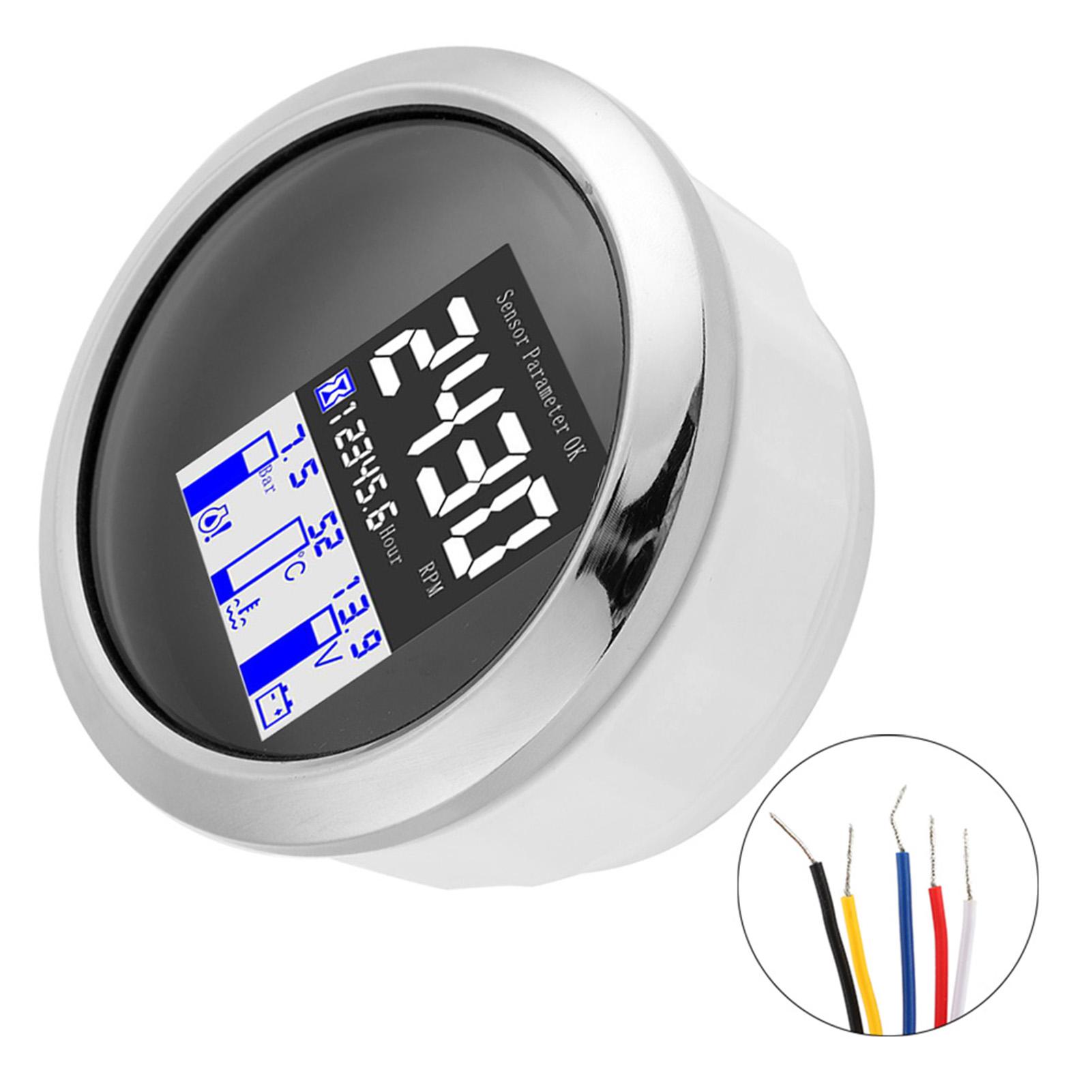 

3.3in Multifunction Gauge RPM Oil Pressure Water Temperature Voltage J1939 Protocol CAN FieldBus(Black ) чёрный