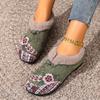 Cotton Shoes for Women Are Cold-resistant and Warm In Winter, Light and One-pedal for Women, Cotton Shoes, Embroidered Shoes, Soft-soled Mother, Cotto