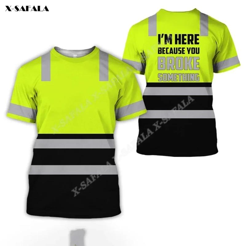 Stromleitungsmonteur Schweißer LKW-Fahrer Mechaniker Elektriker LKW 3D-Druck T-Shirt Herren Oberteil T-Shirt Nicht-Arbeitskleidung Cosplay Sicherheitsuniform