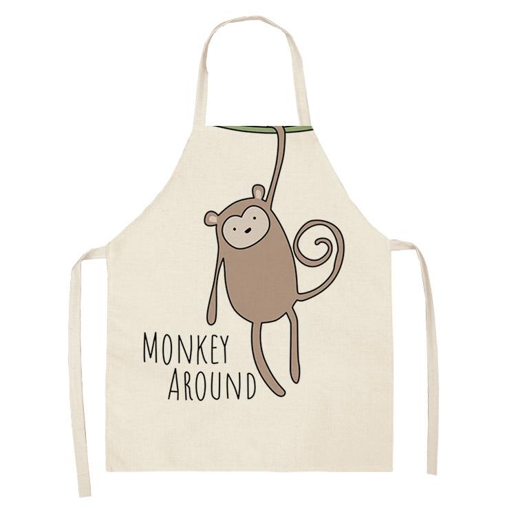 Kitchen Apron Animal Print Apron Lion Moose Bear Fox Aprons Women Sleeveless Cycling Bibs Kids Apron Home Bibs