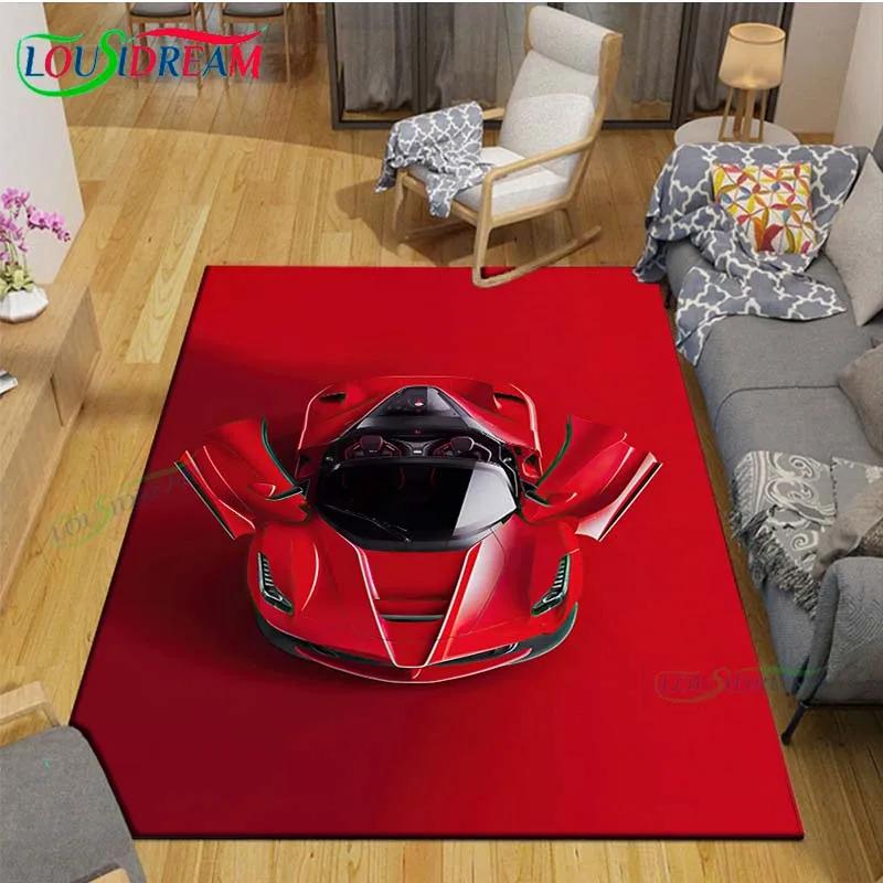 3D Racing Car Decor Carpet Non Slip Rug for Balcony, Bedroom, Kitchen & Coffee Table Stylish Floor Mat & Gift