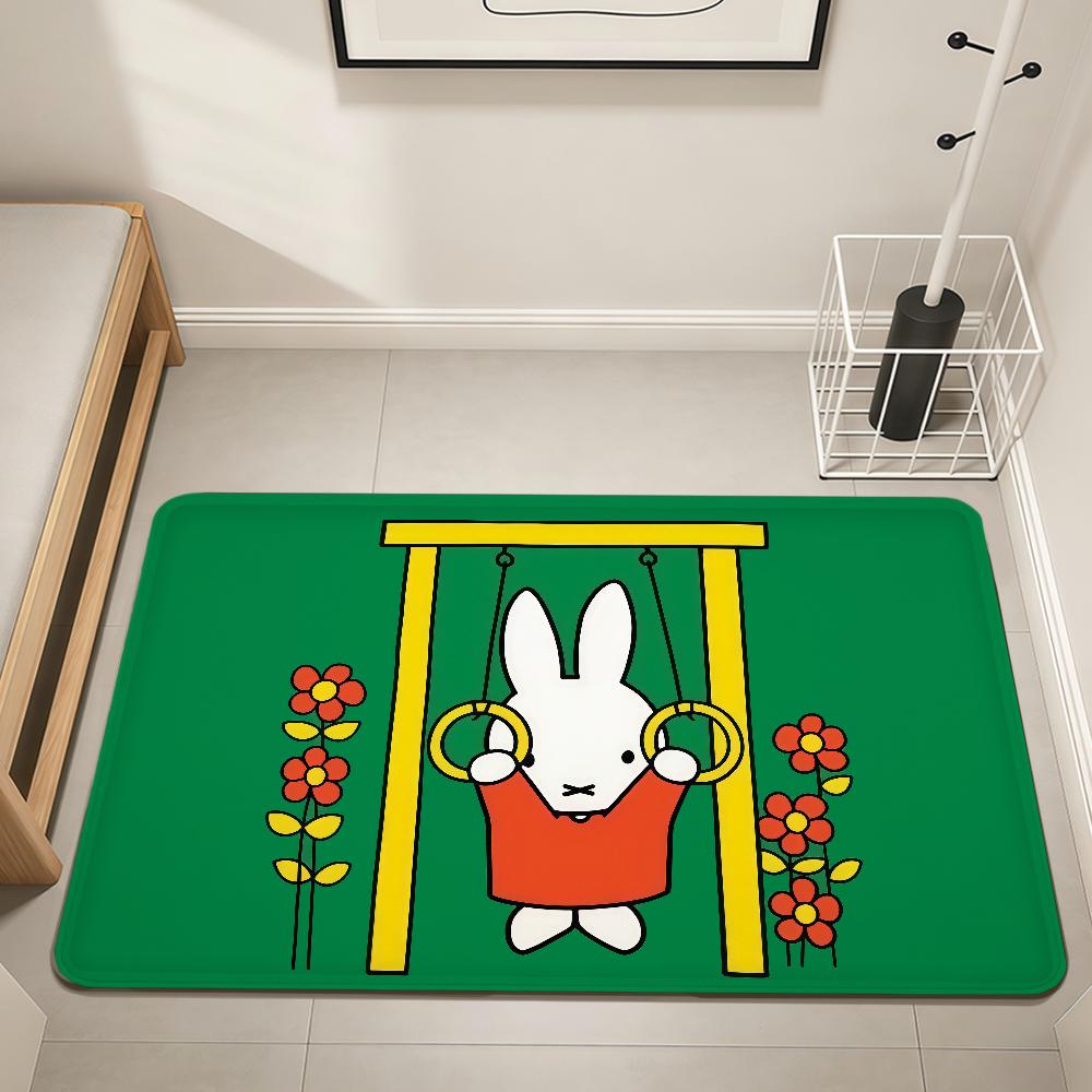 Cartoon Bunny Rabbit kawaii funny M-Miffy Home Bed Rug Kitchen Bath Floormat Hallway Balcony Carpet Entrance Doormat hogar Decor