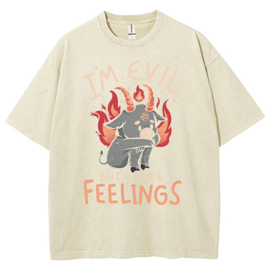 

Женская футболка с принтом мультяшного дьявола, из стираной ткани, оверсайз, удобная, с рукавом до локтя, в американском винтажном стиле, повседневный модный топ 3XL