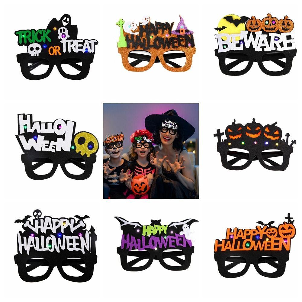 Plastic Pumpkin Glasses LED Halloween Eyewear Frame Festival Halloween Luminous Glasses  Women