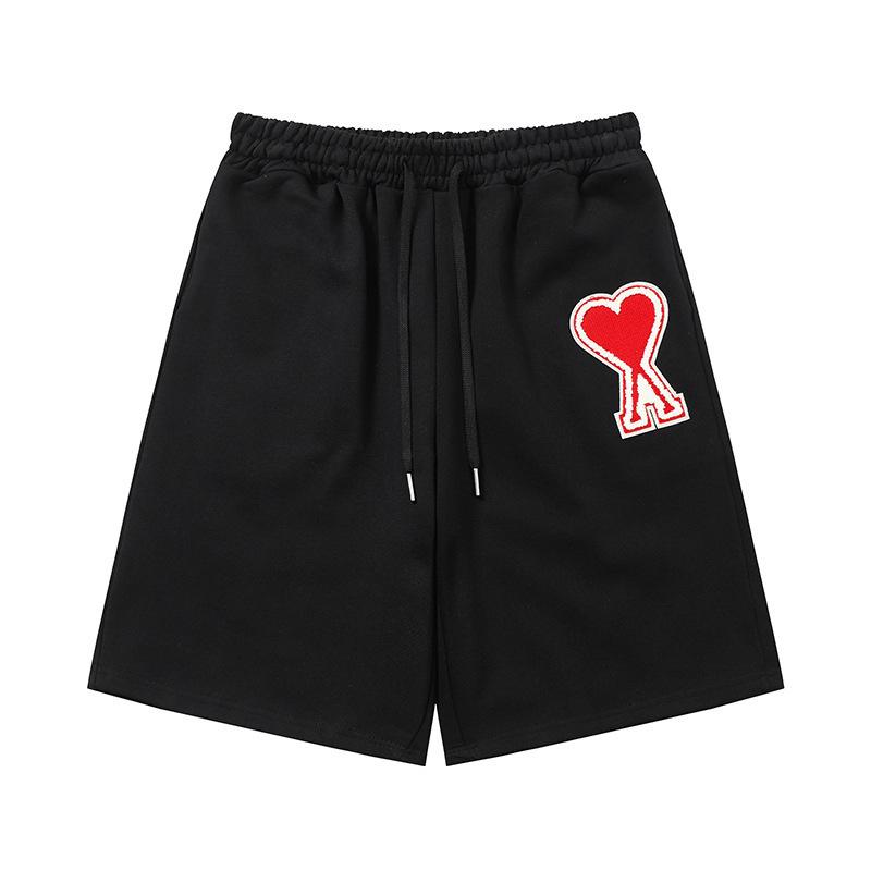 Ami Women's Heart Embroidered Casual Summer Sweatpants - Classic Straight-Leg with Drawstring