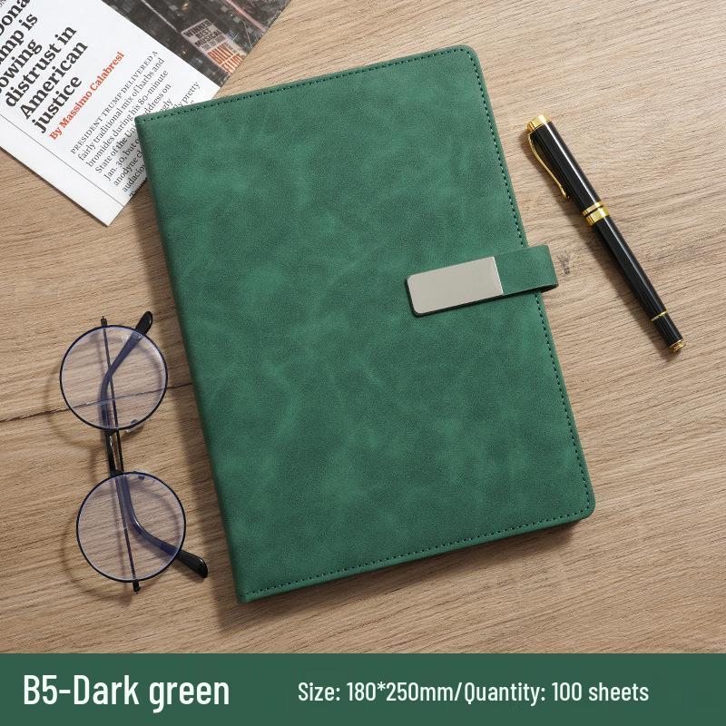 A5 Business Notebook Gift Set: Custom Leather-Feel Buckle Style Diary