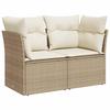 Sofa Set 5 Pcs. Beige and Cream White Poly Rattan and Steel