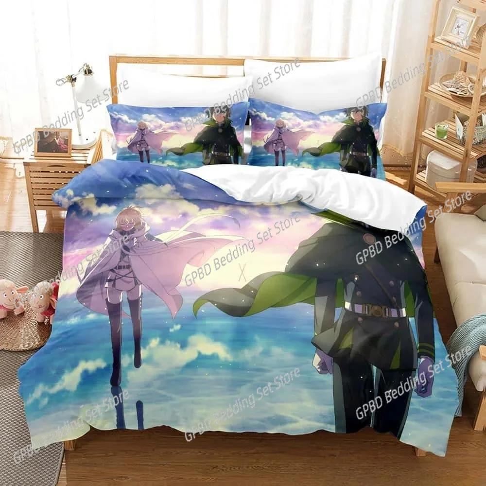 3D Anime Seraph of the end Bedding Set Bedroom Soft Modern Bedspreads Comefortable Kids Duvet Cover Quilt Cover And Pillowcase