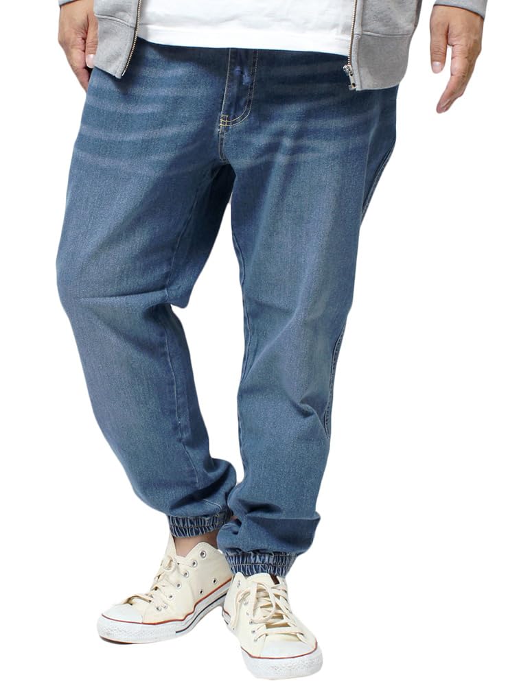 

One Colors LOGOS PARK Men s Jogger Pants, Plus Size, Stretch, Elastic Waist, Easy Fit, Chino Pants, Denim Pants, Size 4L, Blue (60)