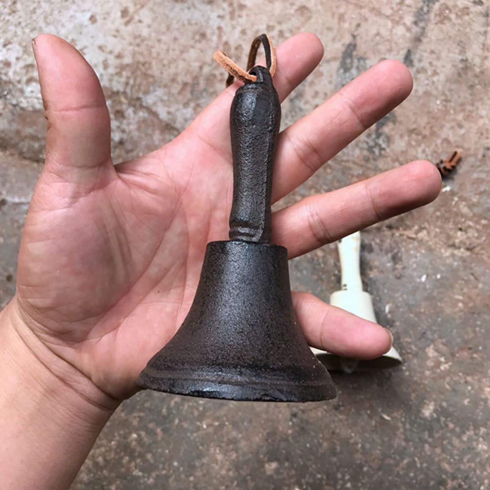 Hoodancos Iron Handheld Bell, Retro Call Bell for School, Parties, Call Bell, Easy To Carry, Vintage Style