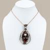 Natural Red Labradorite, Moonstone Gemstone Copper Wire Wrap Pendant 3.46" S1A15