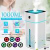 1L Cool Mist Humidifiers Air Humidifier Ultrasonic Essential Oil Aromatherapy Diffuser Large Capacity 7 Color LED Night