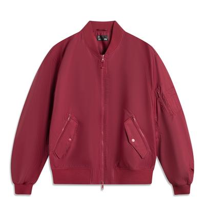 Li Ning Shishi Ruyi Serie Amerikanischer Vintage Vielseitig Lässig Schlicht Einfarbig Baseballkragen Gespleißte Jacke Unisex Jacke AJDV081-6