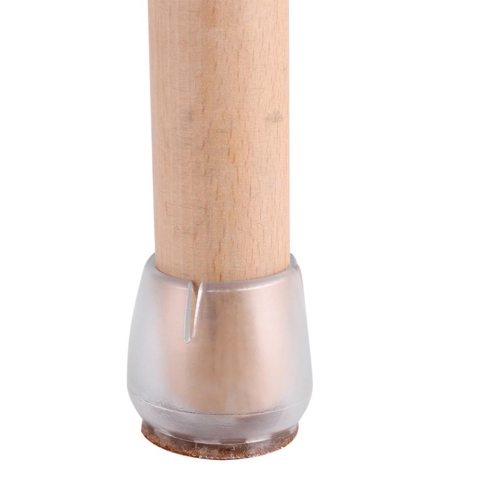 16Pcs Transparent PVC Table Chair Furniture Leg Non Slip Foot Cap Cups Cover Floor Protector