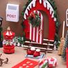 Tiny Openable House Door Decoration Miniature Dollhouses Model Christmas Gnomes Scene For Holiday Shelf Decoration HX6C