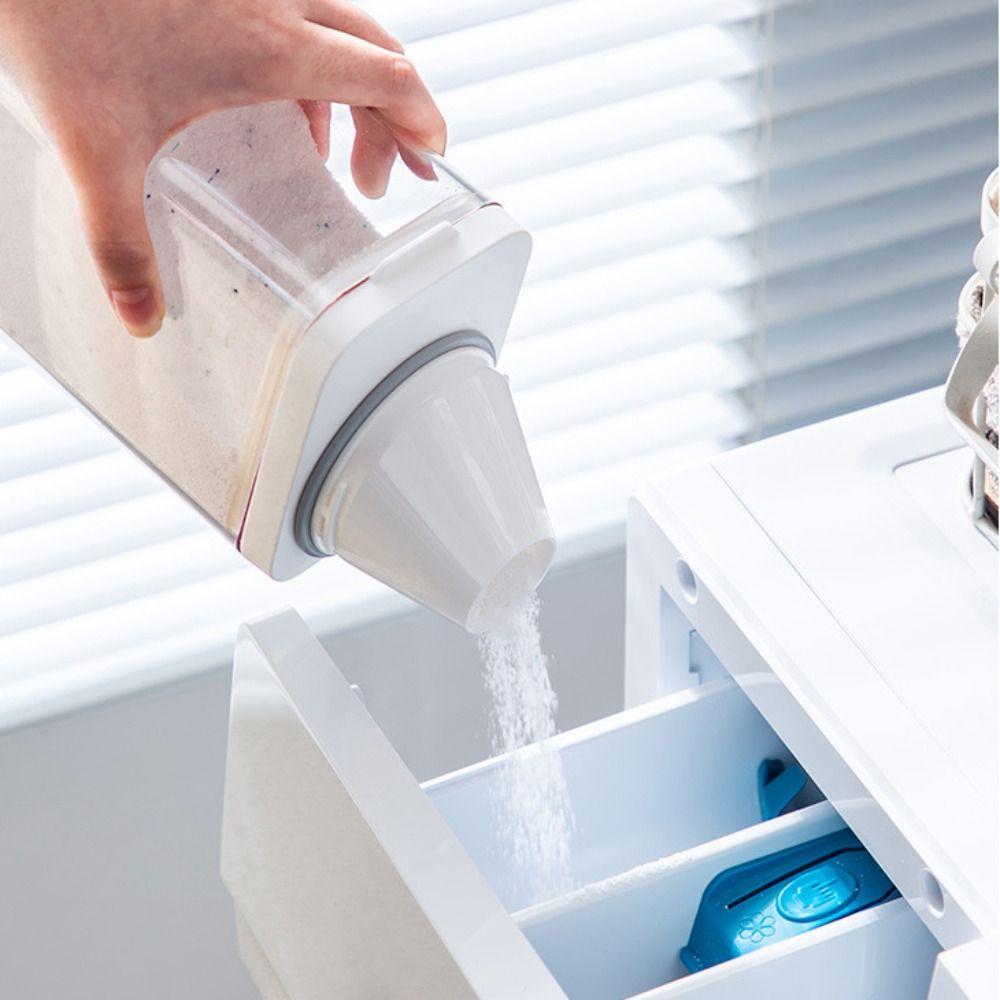 Sealed Laundry Powder Storage Box with Measuring Cup Detergent Powder Tank