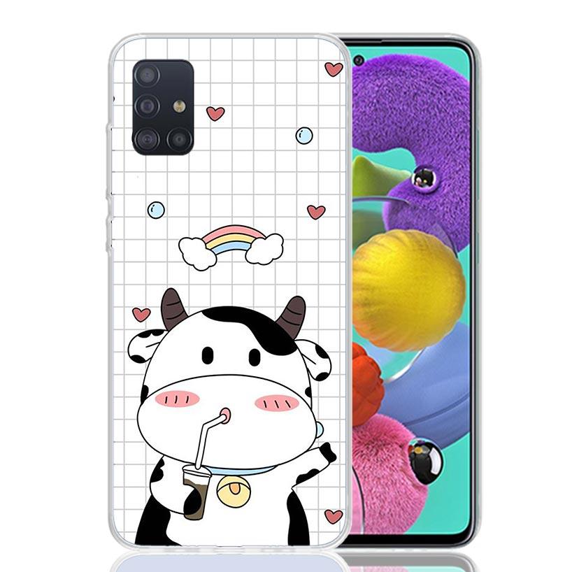 Dairy Cattle Cow Speckle Cute Phone Case For Samsung Galaxy A52 A42 A32 A22 A12 A51 A50S A40 A30S A20E A10S A41 A31 A21S A11 A72