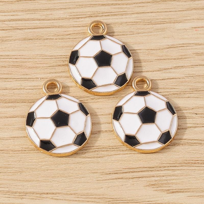 Packung mit 30 Mini-Fußball-Schlüsselanhängern Legierung Emaille Anhänger Für Sportfans DIY Schmuck Bastelprojekte Kompakte Größe Fußball Zubehör