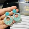 JMXD-Acetate Acrylic Earrings for Women Y2K Drop Dangle Hoop Earrings in Multiple Colors Lightweight Retro Circle Ear Studs Fashion Jewelry Gifts