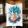 1PC Manta de Franela con Estampado de Son Goku, Alta Calidad para Todas las Estaciones, Decoración del Hogar, Calidez y Comodidad, Perfecta para Regalos de Navidad