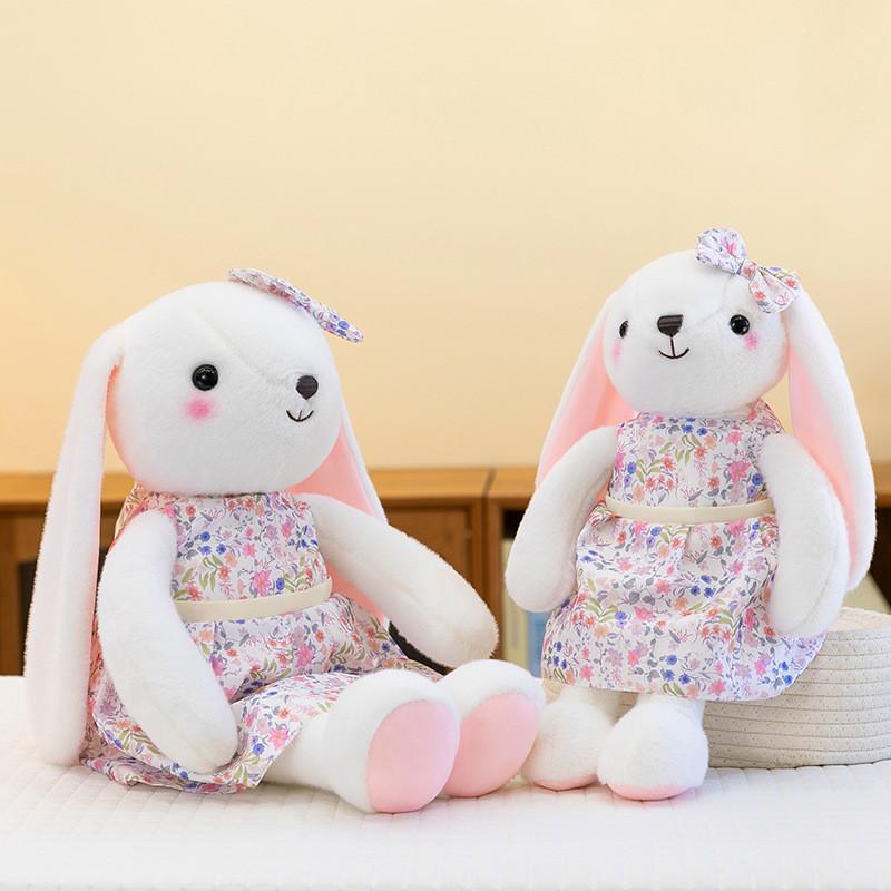 Skirt Cute Floral Rabbit Plush Toy Birthday Gift Children Bed Doll Sleeping