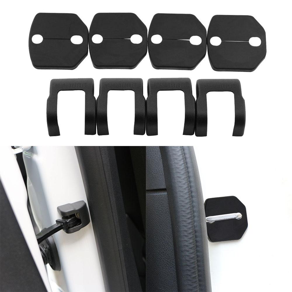 

8Pcs Car Door Lock Decoration Cover Door Stopper Covers Protection Cover for Ford Focus 3 MK3 2012-2014 Fiesta MK7 Accessories чёрный