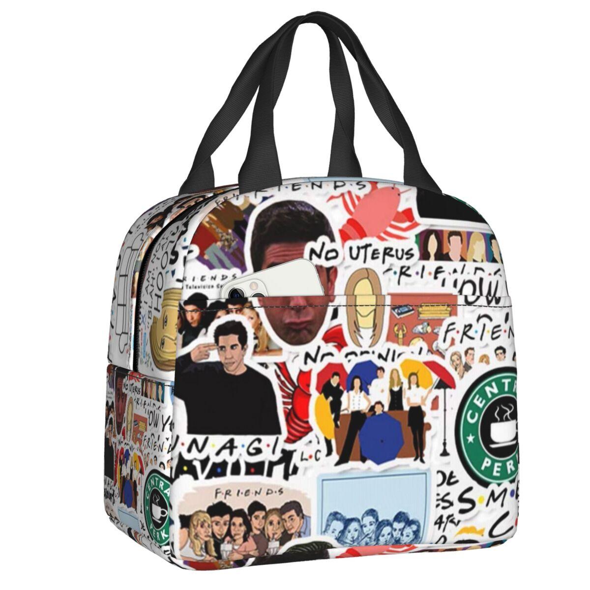 Custom Friends Insulated Lunch Tote Bag for Women Classic TV Show Resuable Cooler Thermal Bento Box Outdoor Camping Travel 22x20x13cm