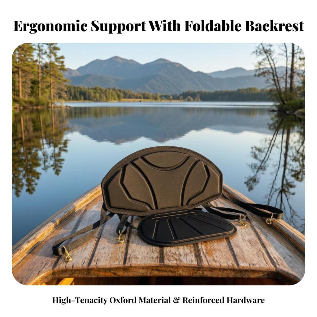 Boat Seat Cushion with Detachable Backrest Supportive for Kayaking, Canoeing