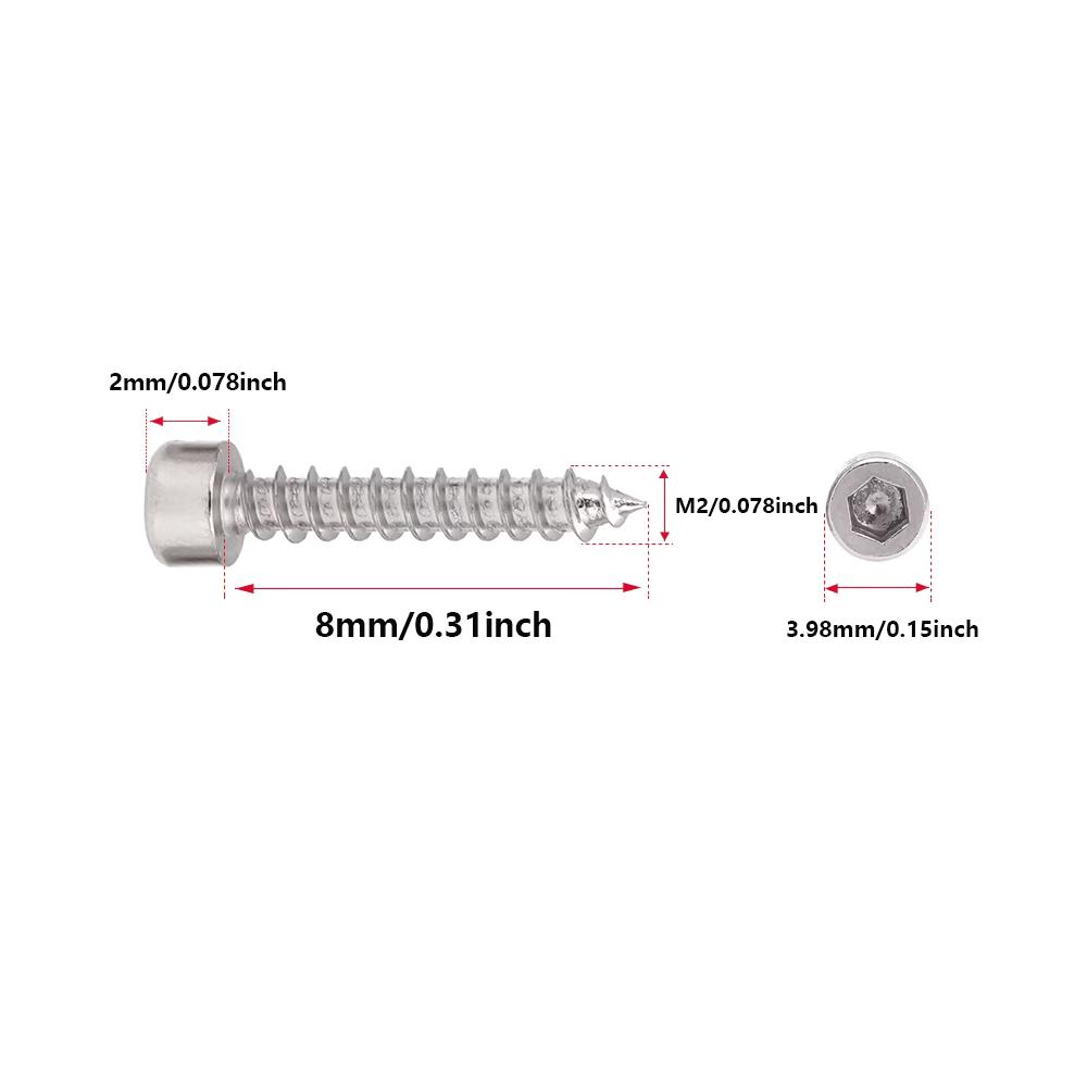 50/100pcs M2 M3 Cylinder Head Hex Socket Screws 304 Stainlesss Steel Fullys Threaded Self-Tapping Screws Suitable for Furniture, Machinery
