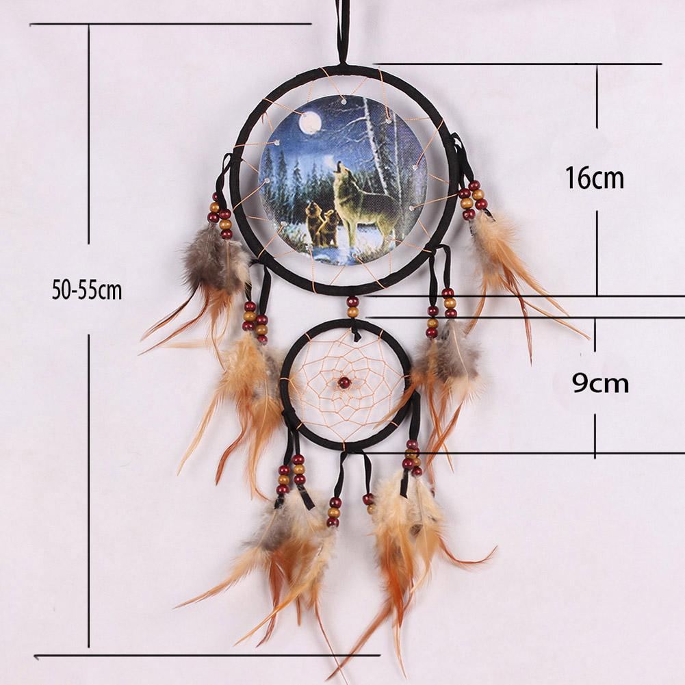 

Дизайн Орла, Медведя, Волка, Ловец снов ручной работы с перьями, Анималистичный узор, Автомобильные настенные подвесные украшения, Орнамент, DreamCatcher