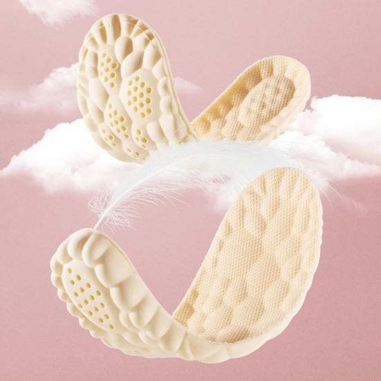 1 Pair 4D Cloud Insoles Shock Absorption Memory Foam Sports Shoes Inserts Soft Breathable Men Women Arch Support Orthopedic Massage Foot Pads