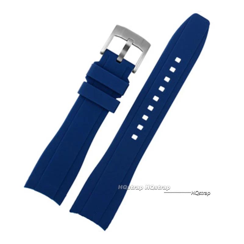 Curved End Rubber Silicone Strap for Citizen Watch Bracelet for Swatch Soft Waterproof Watchband for Rolex 20mm 22mm Wristband