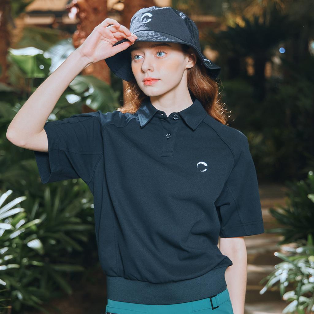 CHALLENGER Pq Fabric Sleeve Pocket Women'S Blouson Short Sleeve T-Shirt Black