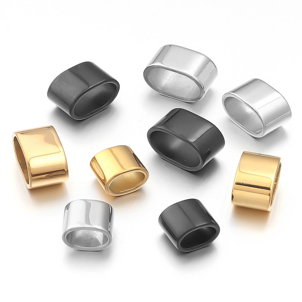 6pcs Stainless Steel Tube Stopper Spacer Beads Metal Positioning Buckle For Jewelry Making DIY Leather Cord Bracelet Accessories
