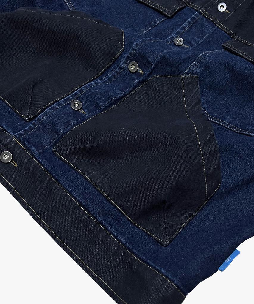 Ninenuts Panel Mix Denim Trucker Jacket_Blue