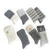 Korean Wool Socks Love Embroidered Socks Double Screw Bow Striped Thickened Fleece Warm Gray Stacking Socks