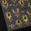 1pc embossed 5D retro light luxury court-style nail sticker with rubies and emeralds, adhesive backing, nail sticker, holiday gift.