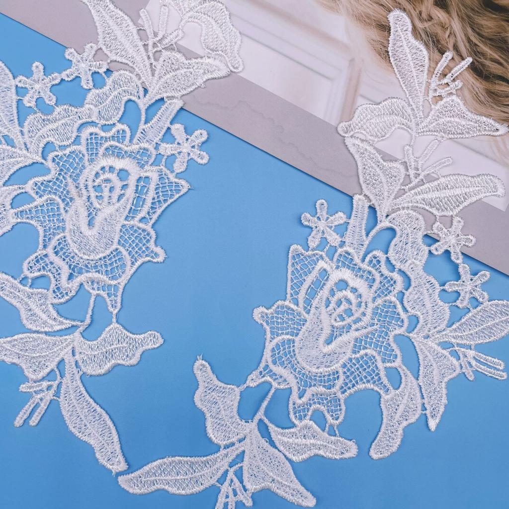 Garment Lace Factory Polyester Light To Flower, Hollow Water-Soluble To Flower, Water-Soluble Lace Flower Sticker Clothes Lace Fabric
