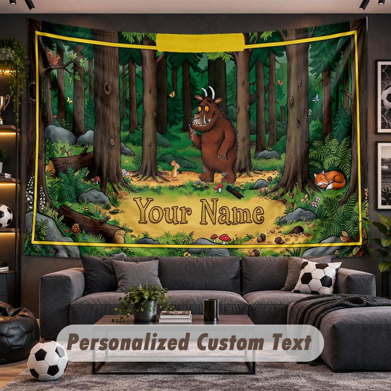 Wall Hanging Tapestry Custom NameThe Gruffalo Pattern Personalized Printed Fabric Wall Decor