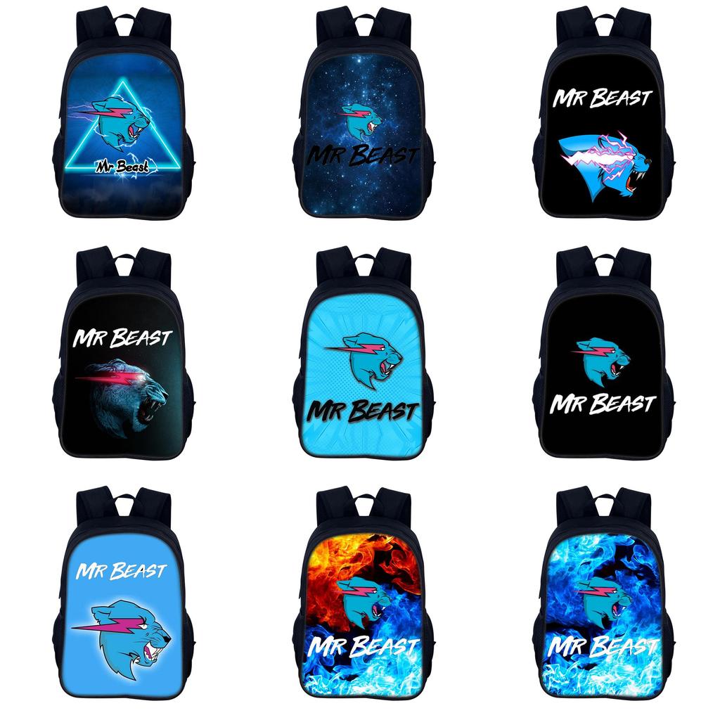 Mr Beast Lightning Cat Rucksack Für Studenten Und Outdoor-Nutzung Nylon Kreatives Muster