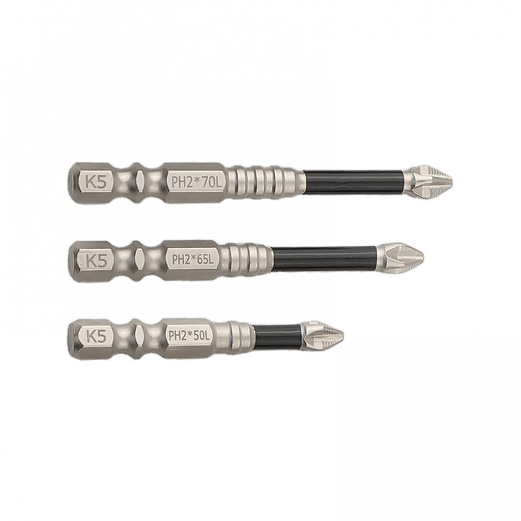 HRC62 Cross Magnetic Screwdriver Bit Alloy Steel Anti-Slip Long Drill Bits PH2