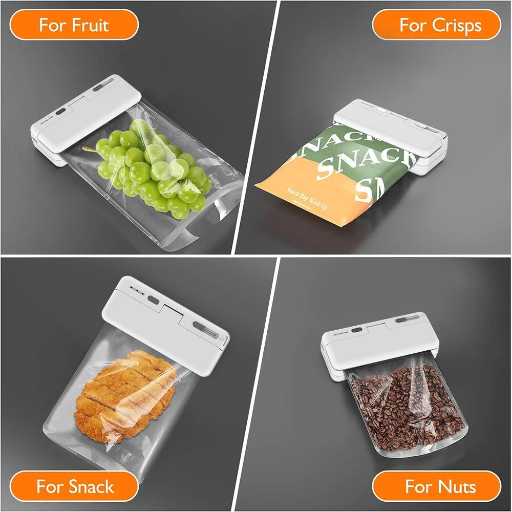 Mini Sigillatrice per Sacchetti di Plastica a Calore Macchina Sigillatrice per Sacchetti Imballaggio Alimenti Sigillatrice a Clip per Sacchetti Portatile Ricaricabile a Caldo