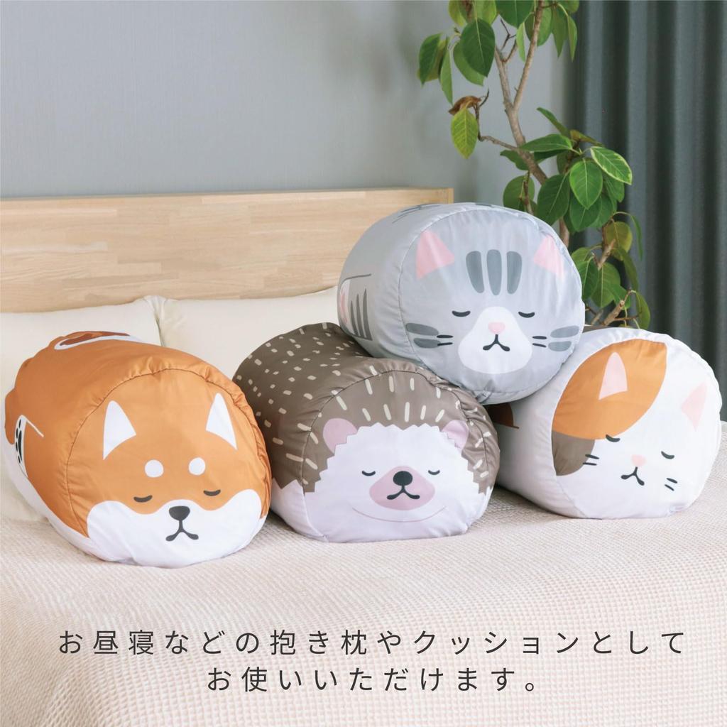 Toyo Case Cool Futon Cushion Friends, Size: Approx. 35cm Diameter x 60cm Length, WEB-COOL (Hedgehog)