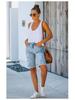 European Summer Tassel Ripped Skinny Cropped Jeans - Women's Mid-Waist Fashion