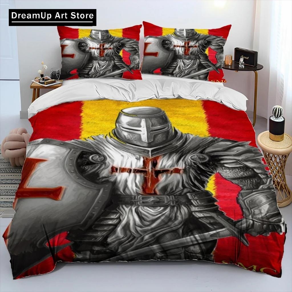 Cavalier Tempelriddare Korsfarare Sängkläder Påslakan Sängset Täcke Örngott Enkelsäng Dubbelsäng Queen Size King Size Pojkar Vuxen