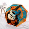 Abstract Guitar Art Print: Vibrant Orange & Blue DesignUmbrella, Portable 3-Fold Compact Umbrella for Men & Women Gift
