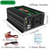 Invertor Auto Inteligent 4000W Dual USB 12V La 220V/110V Convertor de Putere Invertor de Putere Digital Afișaj Voltaj LED pentru RV Rulotă