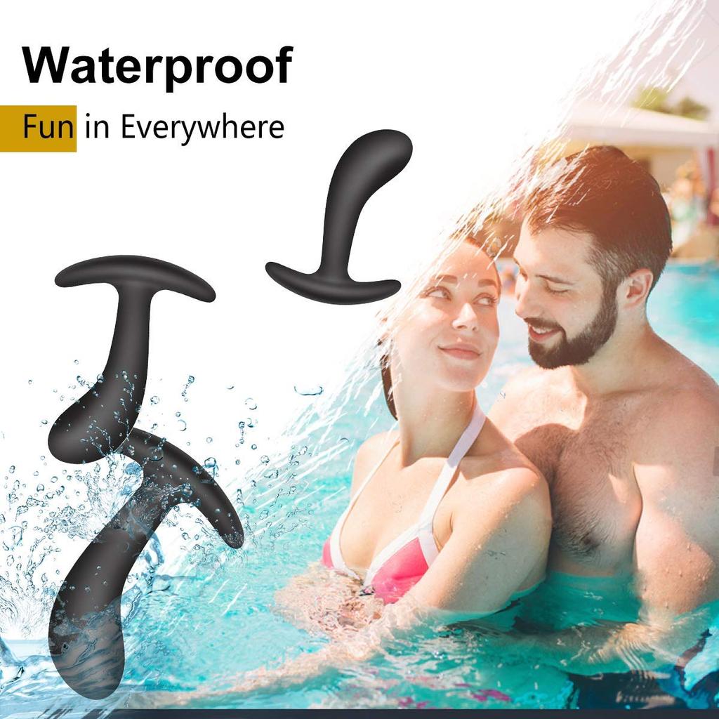 3 Size Silicone Butt Anal Plug Bullet Vibrator Prostate Massager Adult Sex Toys for Men/Women Couples Anal Trainer Buttplug