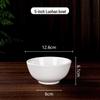 Commercial Thickened Ceramic Pure White Rice & Soup Bowl